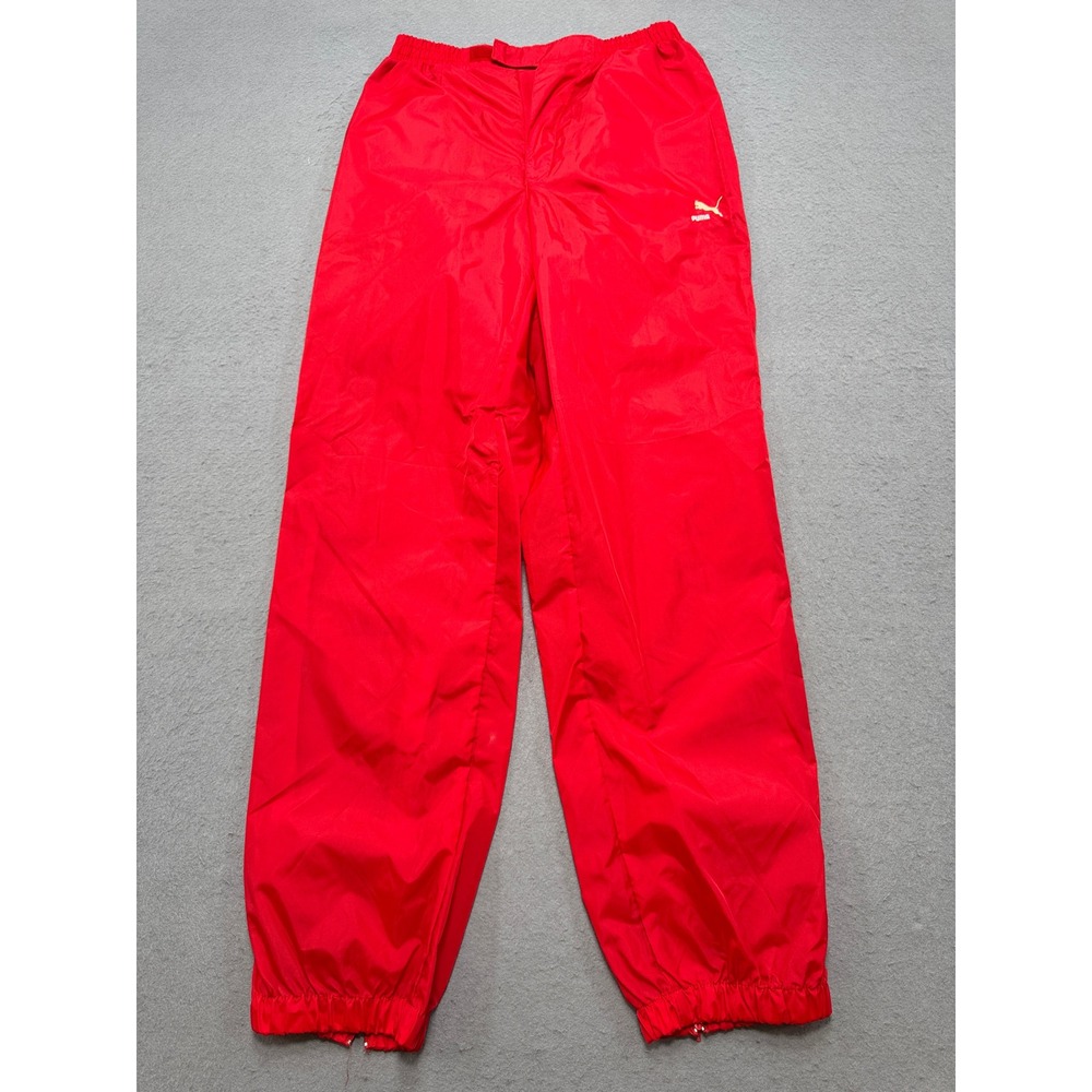 Vintage Puma Track Pants Men's Medium Red‎ Nylon Waterproof Windbreaker Joggers